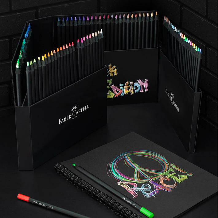 Faber-Castell Цветни моливи Black Edition, 100 цвята