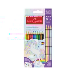 Faber-Castell Цветни моливи Grip 2001, 10 стандартни и 3 блестящи цвята