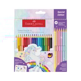 Faber-Castell Цветни моливи Grip 2001, 18 стандартни и 6 блестящи цвята