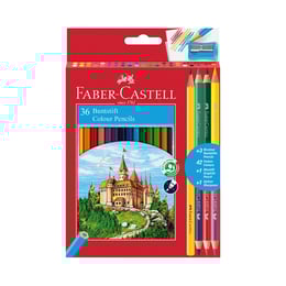 Faber-Castell Цветни моливи Замък 36+6+1 цвята, с включена острилка