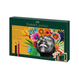 Faber-Castell Цветни моливи Polychromos, 40 цвята и чернографитни моливи Pitt Graphite Matt, 8 броя, в кутия