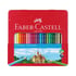 Faber-Castell Цветни моливи Замък, 24 цвята, в метална кутия