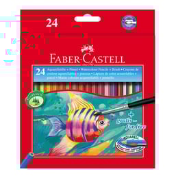 Faber-Castell Акварелни моливи, 24 цвята, с включена четка