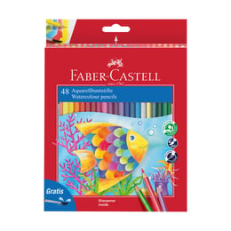 Faber-Castell Акварелни моливи, 48 цвята, с включена четка