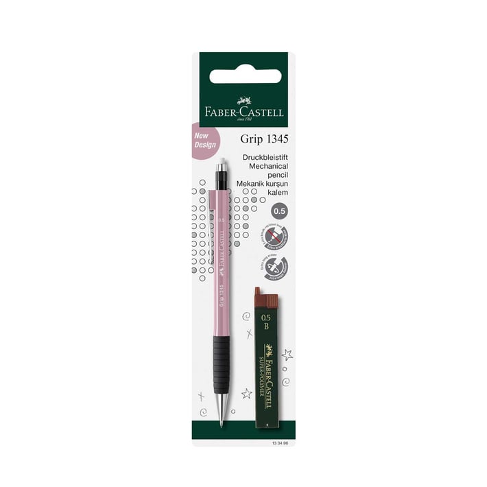 Faber-Castell Автоматичен молив Grip 1345, 0.5 mm, с включени 12 графита