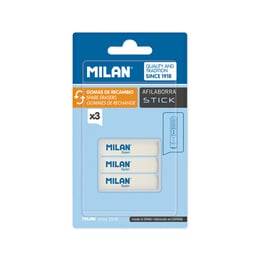 Milan Гума за молив Stick, резервна, 3 броя в блистер, опаковка 12