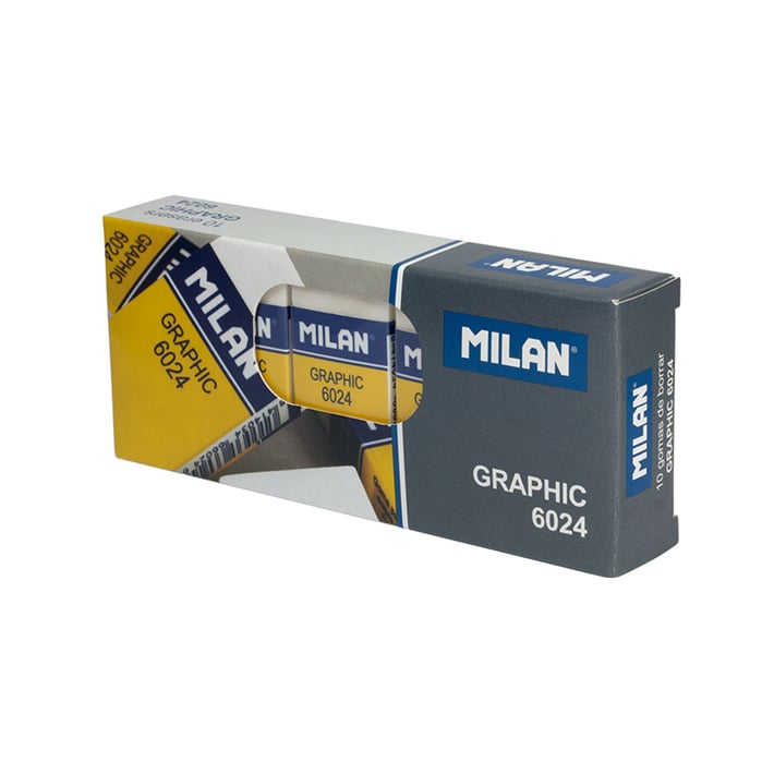 Milan Гума за молив Graphic 6024, бяла, 240 броя