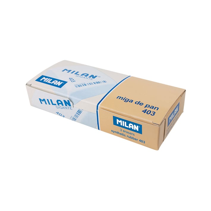 Milan Гума за молив Miga De Pan 403, голяма, бяла, 75 броя
