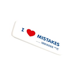Milan Гума за молив I Love Mistakes 4806, голяма, бяла, 120 броя