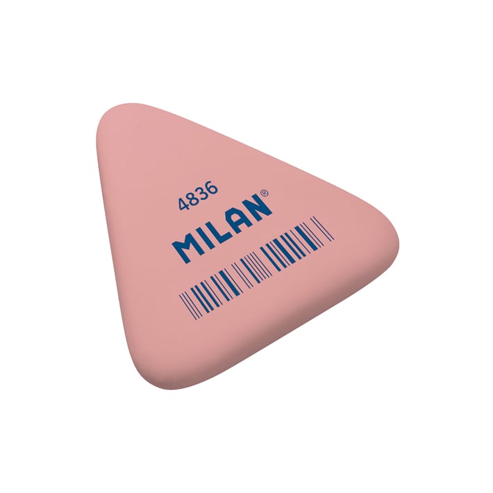 Milan Гума за молив 4836RCF, триъгълна, розова, 288 броя