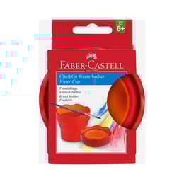 Faber-Castell Чаша за рисуване Clic&Go, сгъваема, червена