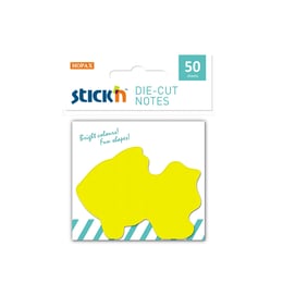 Stick'n Самозалепващи листчета Риба, 50 x 70 mm, жълти, 50 листа