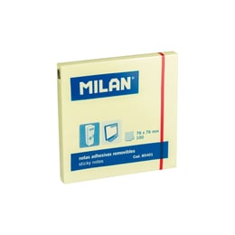 Milan Самозалепващи листчета, 76 x 76 mm, жълти, 100 листа, опаковка 10