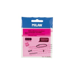 Milan Самозалепващи листчета, 76 x 76 mm, розови, попупрозрачни, 50 листа, опаковка 18