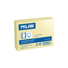 Milan Самозалепващи листчета, 75 x 100 mm, жълти, 250 листа, опаковка 48