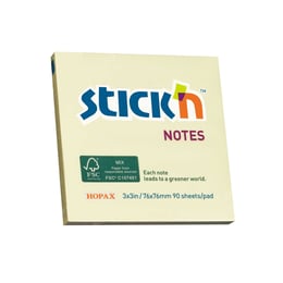 Stick'n Самозалепващи се листчета, 76 x 76 mm, жълти, 100 листа