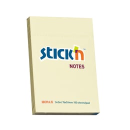 Stick'n Самозалепващи листчета, 76 x 51 mm, пастелни, жълти, 100 листа