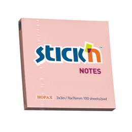 Stick'n Самозалепващи листчета, 76 x 76 mm, пастелни, розови, 100 листа