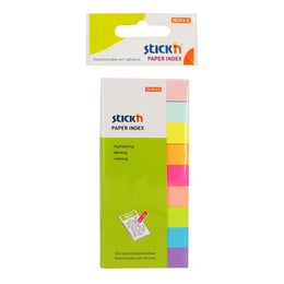 Stick'n Самозалепващи индекси, хартиени, 12 x 50 mm, 9 цвята, 450 броя