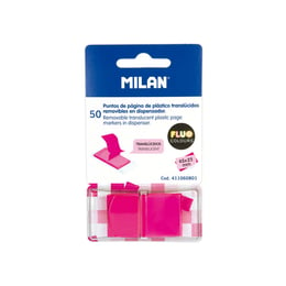 Milan Самозалепващи индекси, PVC, розови, 50 броя, опаковка 24