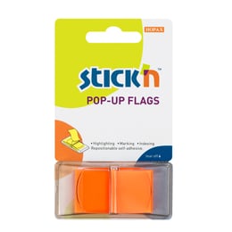 Stick'n Самозалепващи индекси, PVC, 45 x 25 mm, оранжеви, 50 броя