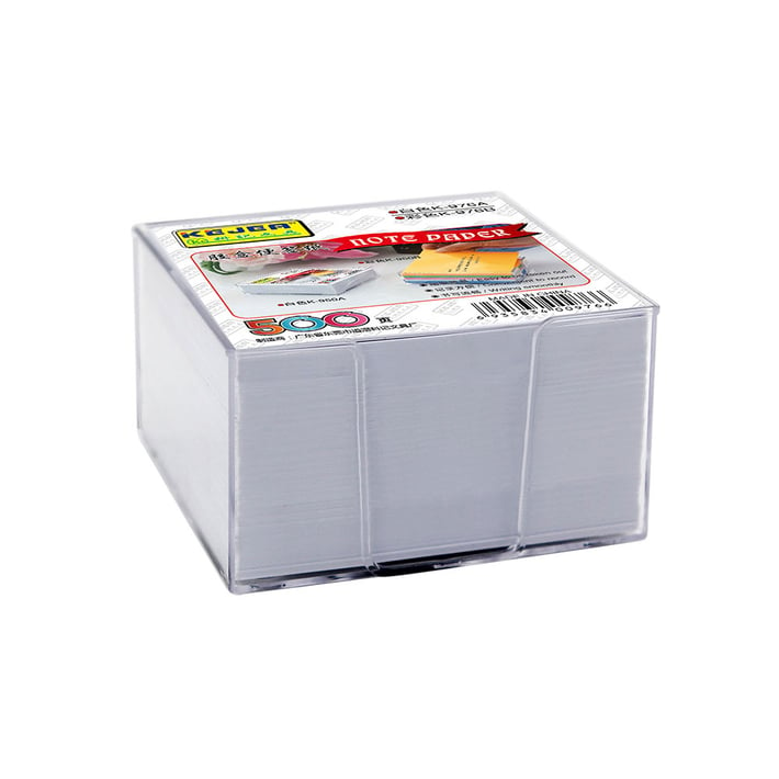 KEJEA Хартиено кубче, 75 x 75 mm, бяло, 500 листа, с пластмасова поставка
