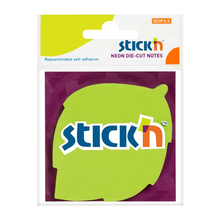 Stick'n Самозалепващи се листчета Листо, неонови, зелени, 50 листа