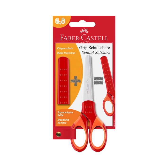 Faber-Castell Ножица Grip, детска, червена, в блистер