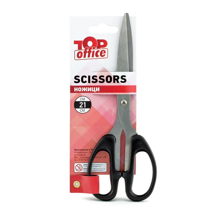 Top Office Ножица, 21 cm, с черна дръжка