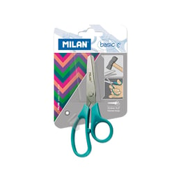 Milan Ножица, ученическа, синьо-зелена, в блистер, опаковка 12