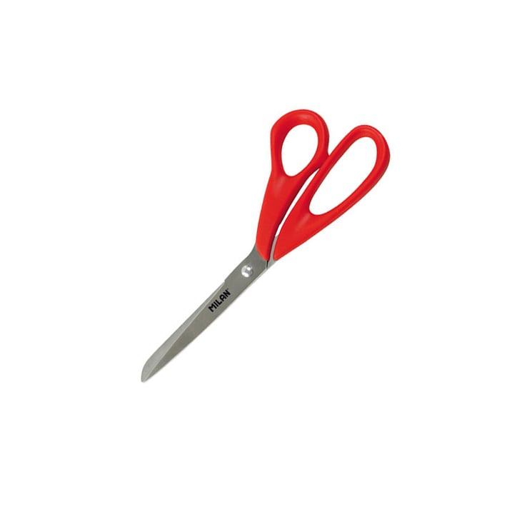 Milan Ножица, 20 cm, червена, в блистер, опаковка 12