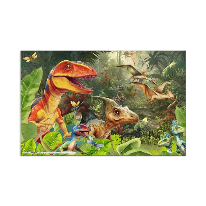 Herma Подложка за бюро Dino World, двустранна, 55 х 35 cm, на динозаври