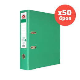 Top Office Класьор, 8 cm, PP, с метален кант, несглобен, зелен, 50 броя