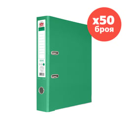 Top Office Класьор, 5 cm, PP, с метален кант, несглобен, зелен, 50 броя
