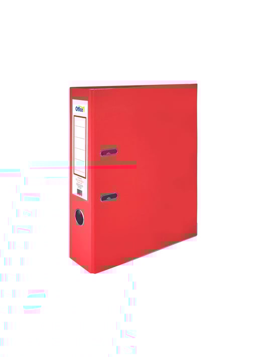 Office 1 Класьор, 8 cm, PP, с метален кант, несглобен, червен, 50 броя