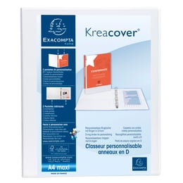 Exacompta Папка Kreacover, А4, с 2 ринга, 3 джоба, PP, 47 mm, бяла