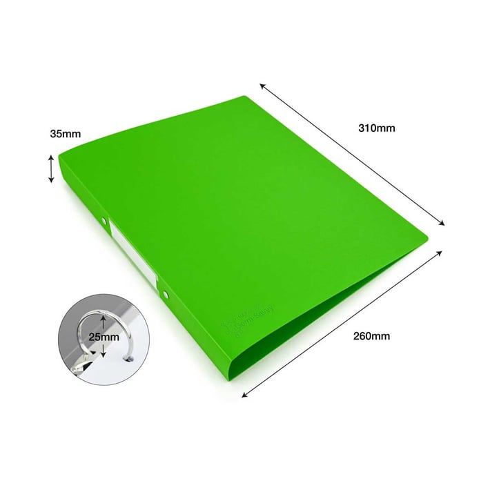 Rapesco Папка Germ-Savvy, А4, PP, с 2 ринга, 35 mm, зелена