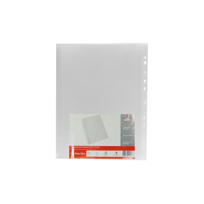 Panta Plast Джоб за документи, с разширение, A4, 180 µm, мат, 10 броя