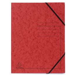 Exacompta Папка, картонена, с ластик, червена