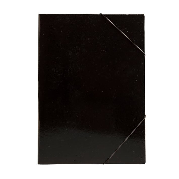 Папка, картонена, с ластик, UV лак, 350 g/m2, черна