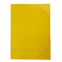 Папка, картонена, с ластик, UV лак, 350 g/m2, жълта
