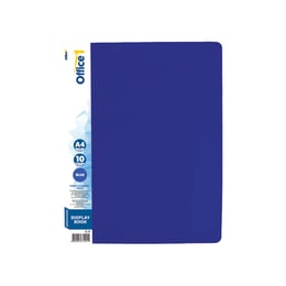 Office 1 Папка, с 10 джоба, със сменяем етикет, синя