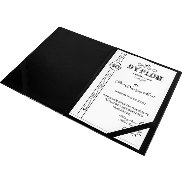 Panta Plast Папка за сертификат, изкуствена кожа, черна