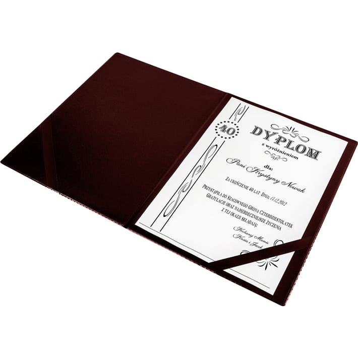 Panta Plast Папка за сертификат, изкуствена кожа, бордо