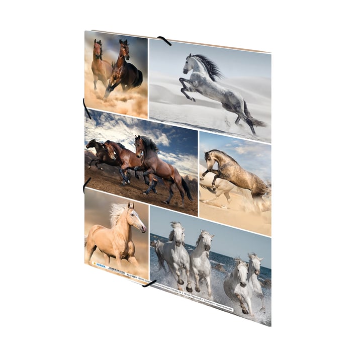 Herma Папка Animals, картонена, с ластик, A4, коне