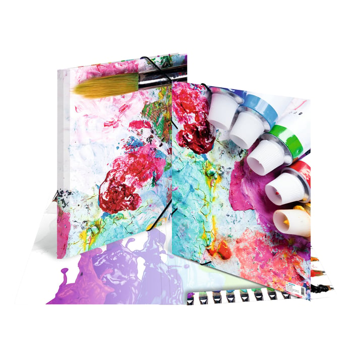 Herma Папка Impressions, картонена, с ластик, A3, на цветове