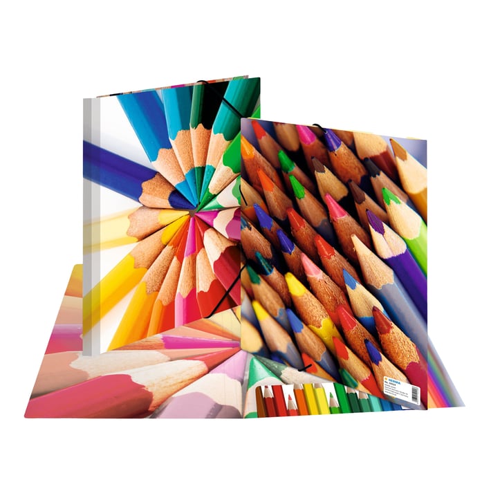 Herma Папка Impressions, картонена, с ластик, A4, на моливи