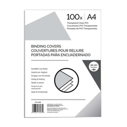 Fellowes Корици за подвързване, PVC, А4, 200 микрона, прозрачни, 100 броя