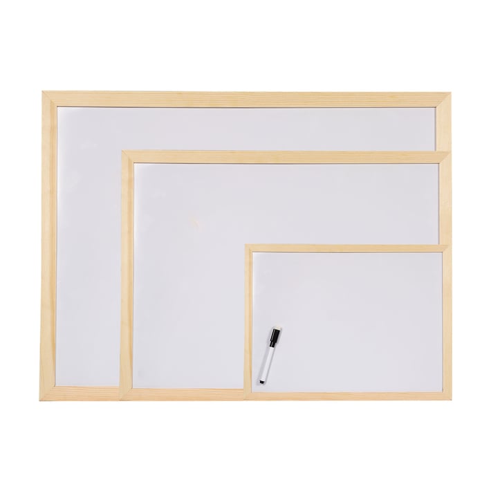 Office 1 Бяла дъска, с дървена рамка, 30 x 40 cm