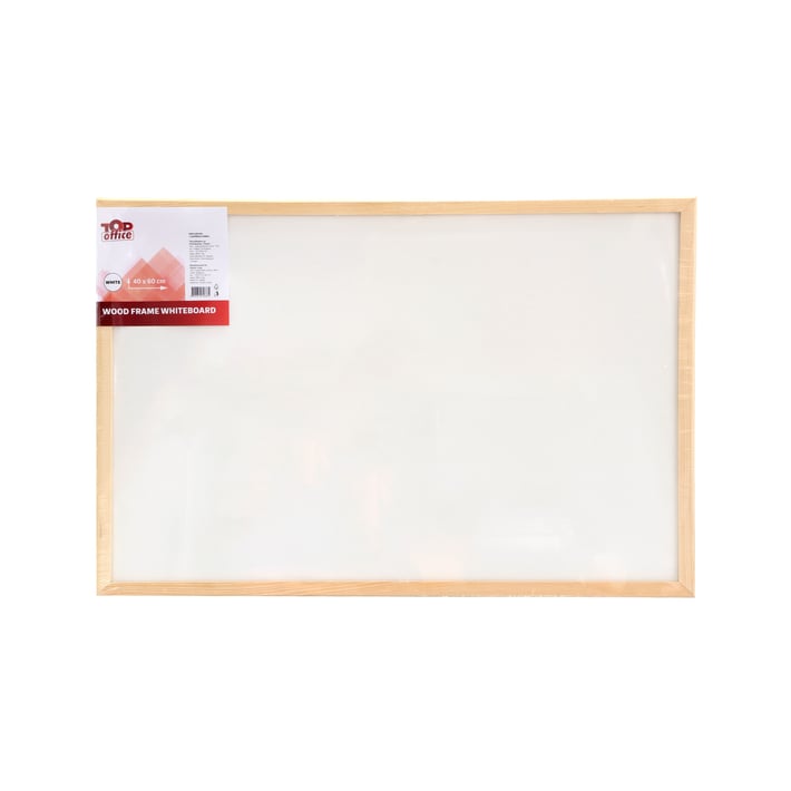 Top Office Бяла дъска, с дървена рамка, 40 x 60 cm